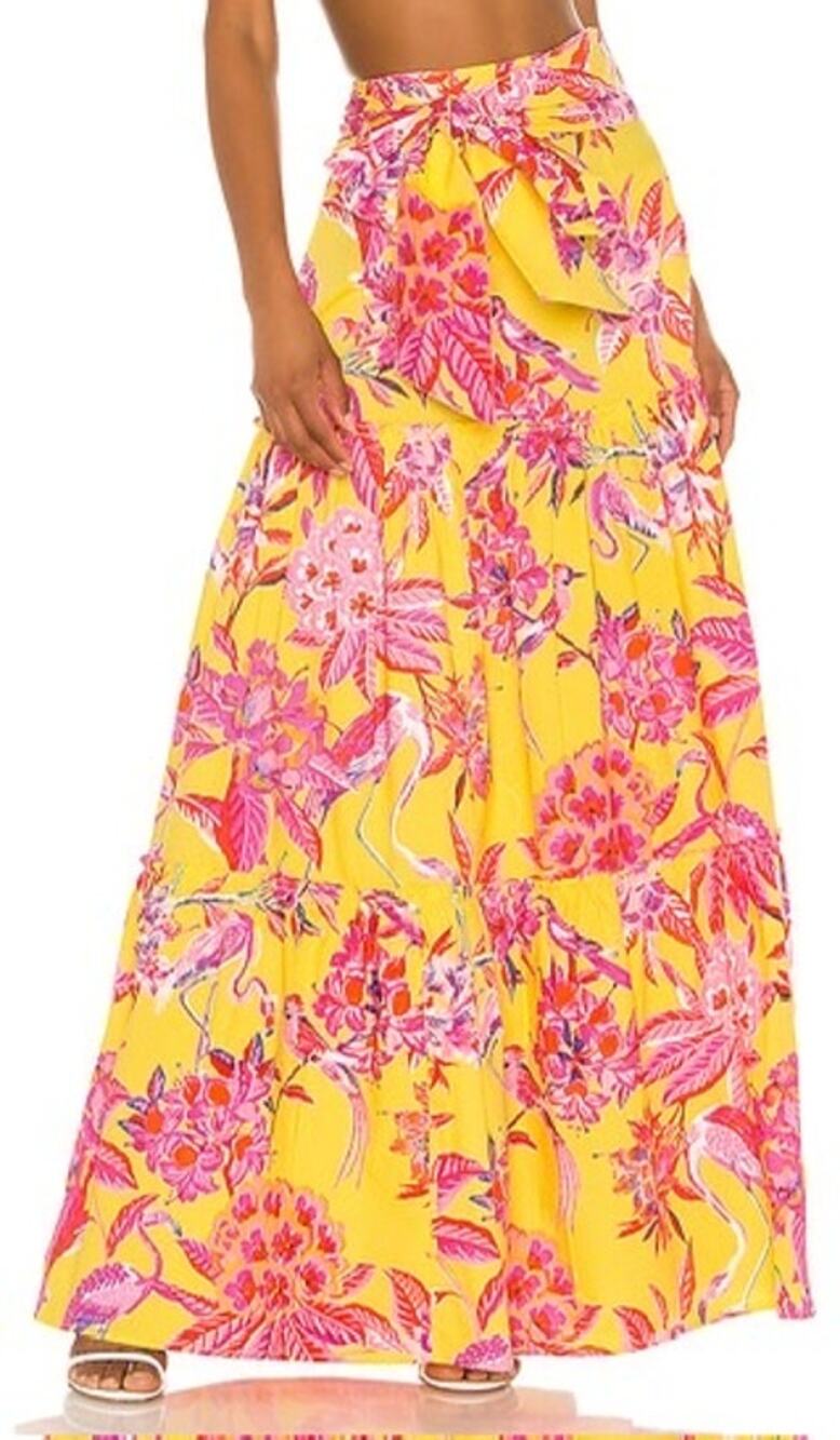 Banjanan Discovery Skirt in Flamingo Rhododendron Vibrant Yellow XS